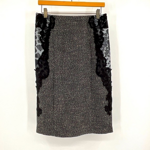 G.I.L.I. Tweed Skirt‎ Black&Gray Pencil Skirt Size XS E34